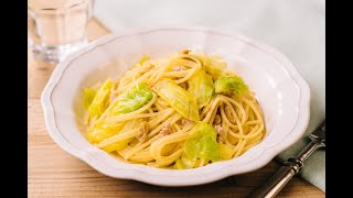 キャベツとツナの混ぜるだけスパゲッティ【味付カレーパウダー バーモントカレー味】