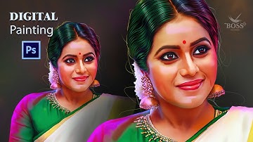 advanced digital painting  | Photoshop Sumdge Painting | oil painting effect | photoshop painting