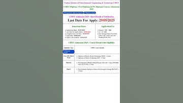 Central Institute of Petrochemicals Engineering & Technology CIPET Admissions 2025 Apply Online Form