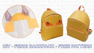 DIY - FENDI INSPIRED BACKPACK - Free pattern and tutorial - Cara membuat ransel kulit