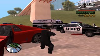 GTA San Andreas 6 Stars Wanted Level Rampage San Fierro [2021] Epic police chase Escape