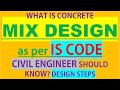 CONCRETE MIX DESIGN STEPS AS PER IS CODE