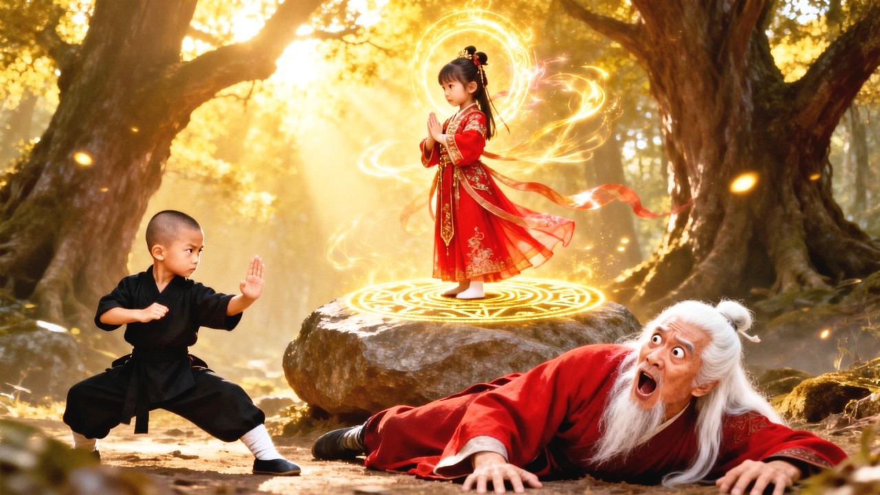 功夫雙娃姐弟下山尋人秒殺反派，一拳震翻追殺者！剛相認就護媽逆天改命救外公！