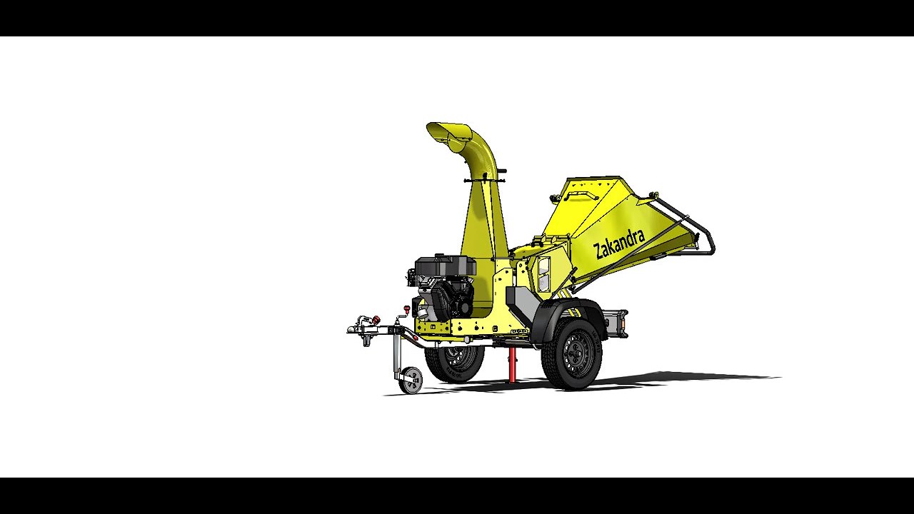 Cippatore Cippatrice carrellato Agrinova Zakandra 23 hp _ Su carrello stradale_  animazione 360°
