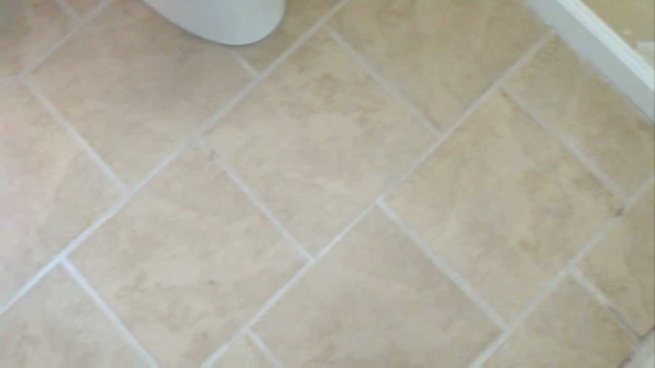 Tile Floor In Brick Pattern With Tile Tub Sorround Youtube