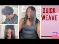 HOW TO: MIDDLE PART QUICK WEAVE LEAVE OUT #QUICKWEAVE