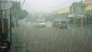 Heavy rain in the village where I fell asleep comfortably instantly with the sound of heavy rain