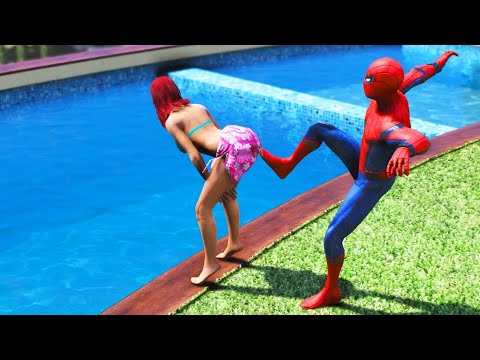 GTA 5 Water Ragdolls | SPIDERMAN Jumps/Fails Ep.4