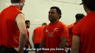 Sevu Reece mic'd up at All Blacks gym session