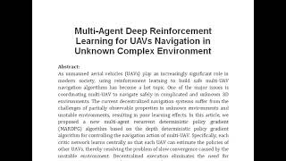 Multi Agent Deep Reinforcement Learning for UAVs Navigation in Unknown Complex Environment