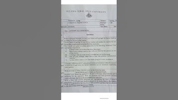 Allama Iqbal open university English paper spring 2022 code 1423 #pastpapers #aiou #aiouassignment