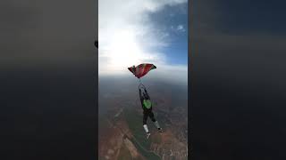 Skydiver Hanging from a Wingsuit