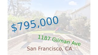 795 000 San Francisco home for sale on 2020 12 18 1187 Gilman Ave CA 94124