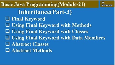 Inheritance in Java (Part-3) (Module-21)