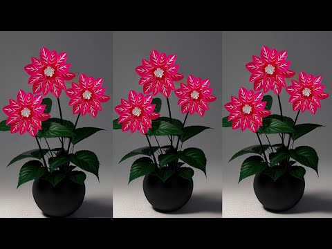 DIY Tutorial Cara membuat Bunga Hias dari Plastik Kresek 
