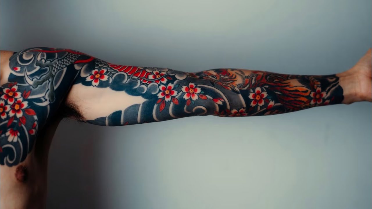 Tiger VS Dragon Japanese full sleeves Tattoo session | Nepali vlog ...