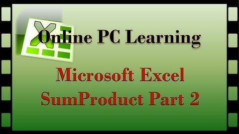 Excel Tutorial 2010 - SumProduct Function - Harness the Power of SumProduct - Part 2