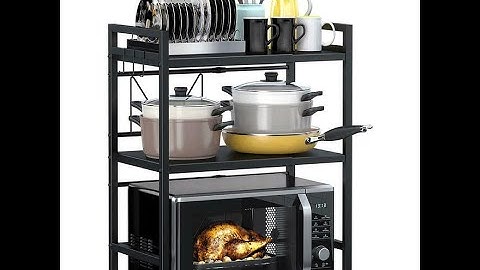 Maximize Your Kitchen Space with the 3-Tier Heavy Duty Adjustable Extendable Microwave Oven Rack!