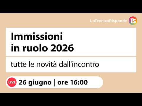 Video Immissioni in ruolo 2026, tutte le novità dall'incontro