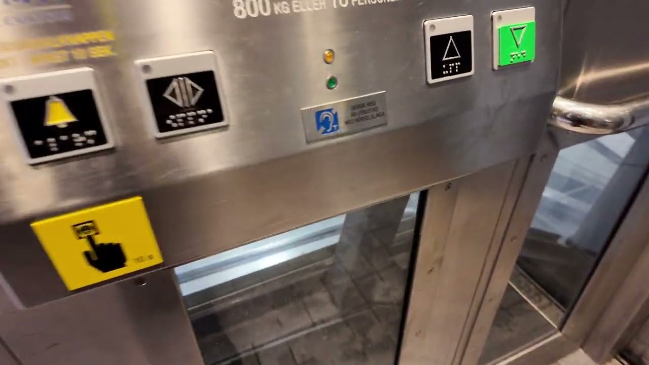 Sweden, Stockholm, Högdalen Subway Station, 2X inclined elevator