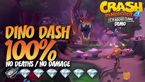 Crash Bandicoot 4: Dino Dash 100% Run - All Gems (No Deaths / No Damage) [Demo]