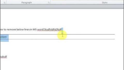 Remove Automatic lines in MS Word