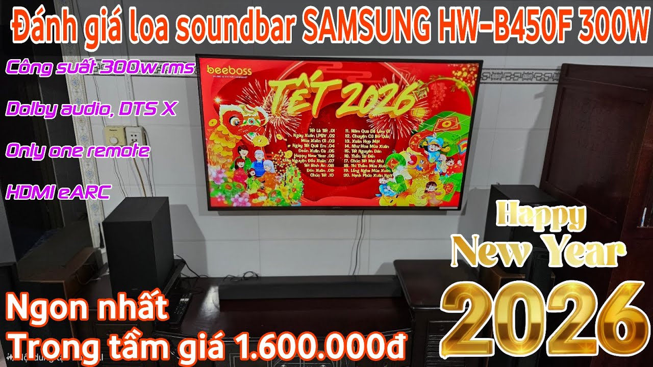 Đánh giá mẫu loa soundbar SAMSUNG HW-B450F 300w dành cho TV - Hay nhất trong tầm giá dưới 2.000.000đ