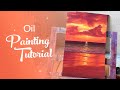 Oil Painting Tutorial - Sparkling Orange Ocean Sunset!