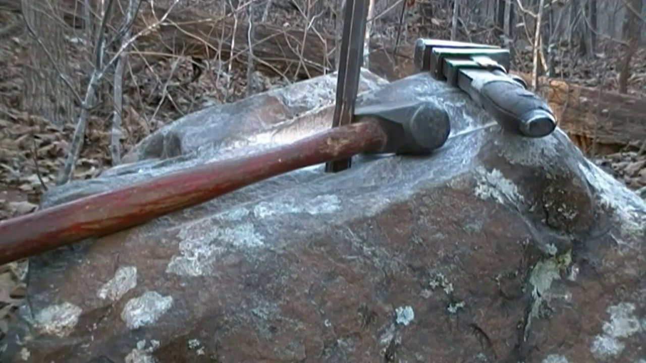 How To Drill Hole In A Rock Drilling A Hole in A Rock the Old Way - YouTube