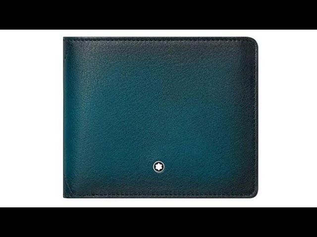 Montblanc Sartorial Black Leather Wallet with Money Clip 6 CC