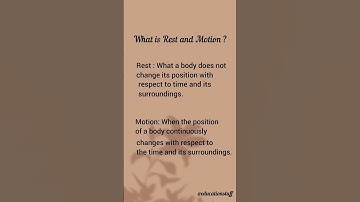 Defination: Rest & Motion #education #free #shorts #study #physics #basic #knowledge #rest #motion