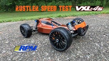 Traxxas Rustler 2wd 4s Speed Test with Bandit Body.