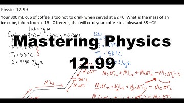 Mastering Physics Solution, "Your 300 mL cup of coffee is too hot to drink when served at 92 ∘C