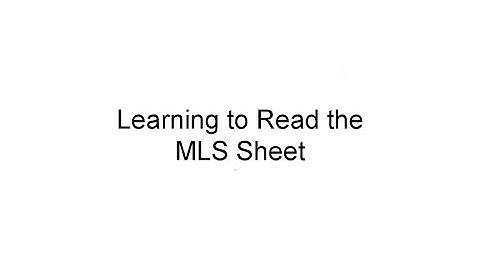 30 Hour Post Licensing Course Reading The MLS Sheet