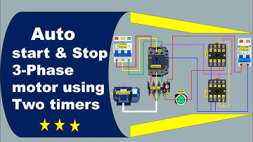 How to control 3 phase motor | Auto Start & Stop 3-Phase Motor Using Two Timers | Complete Wiring |