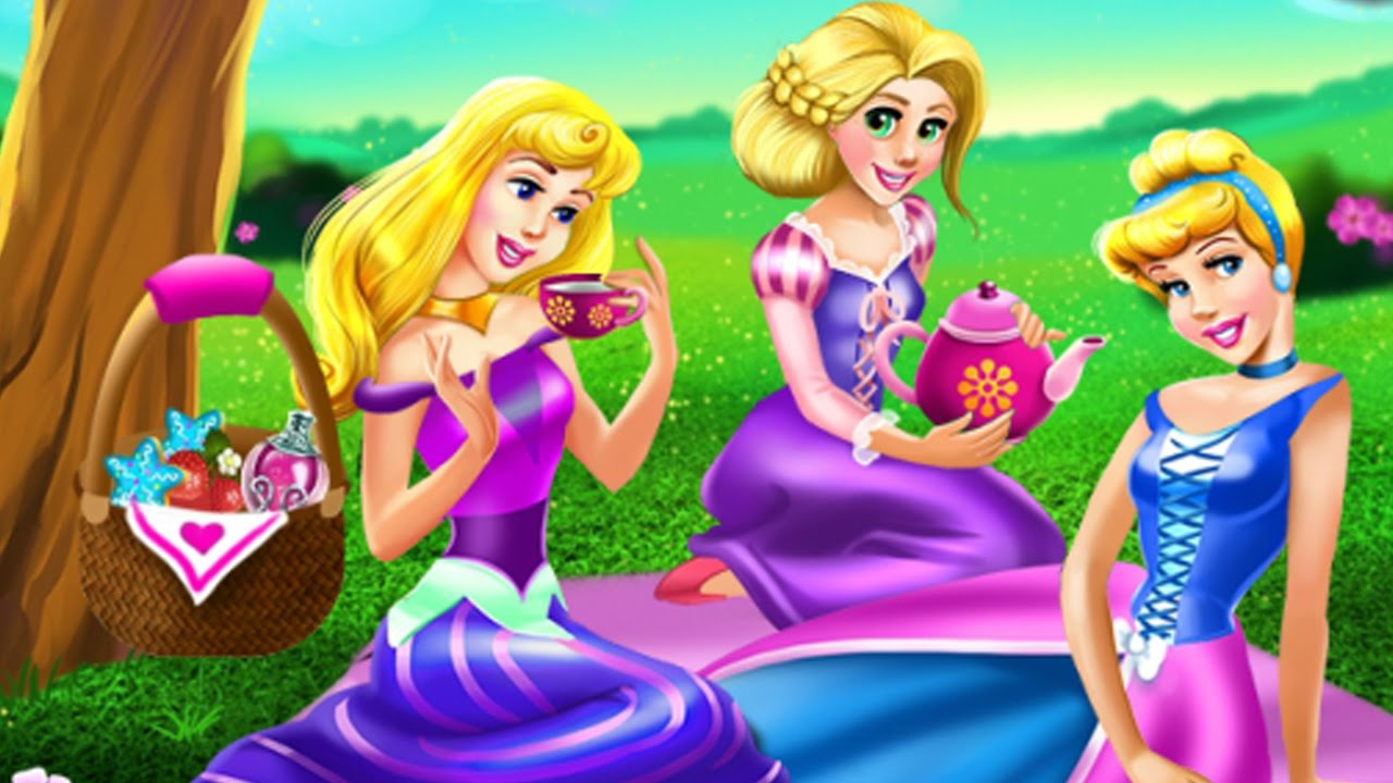 ღ Disney Princess Picnic Day - Aurora, Rapunzel, Cinderella (Cute Baby ...