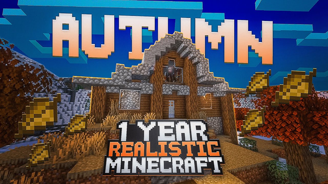 I Survived 1 YEAR with Realistic Mechanics in Minecraft | Autumn