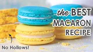 The Best Macaron Recipe for No Hollows - Perfect for beginners, templates provided