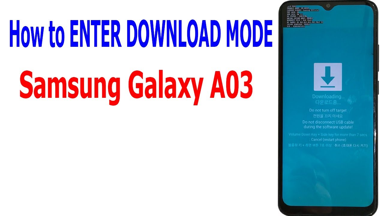 How to ENTER DOWNLOAD MODE Samsung Galaxy A03 YouTube