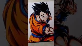Desenhando o Gohan… quando estão olhando vs quando saem 👀🔥 #shorts