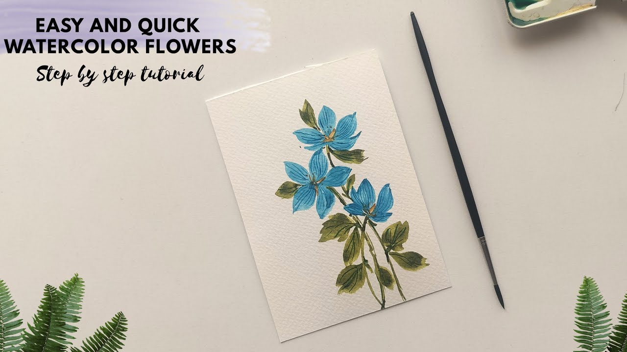 How to paint flowers. Easy and quick last minute Watercolor flower painting.