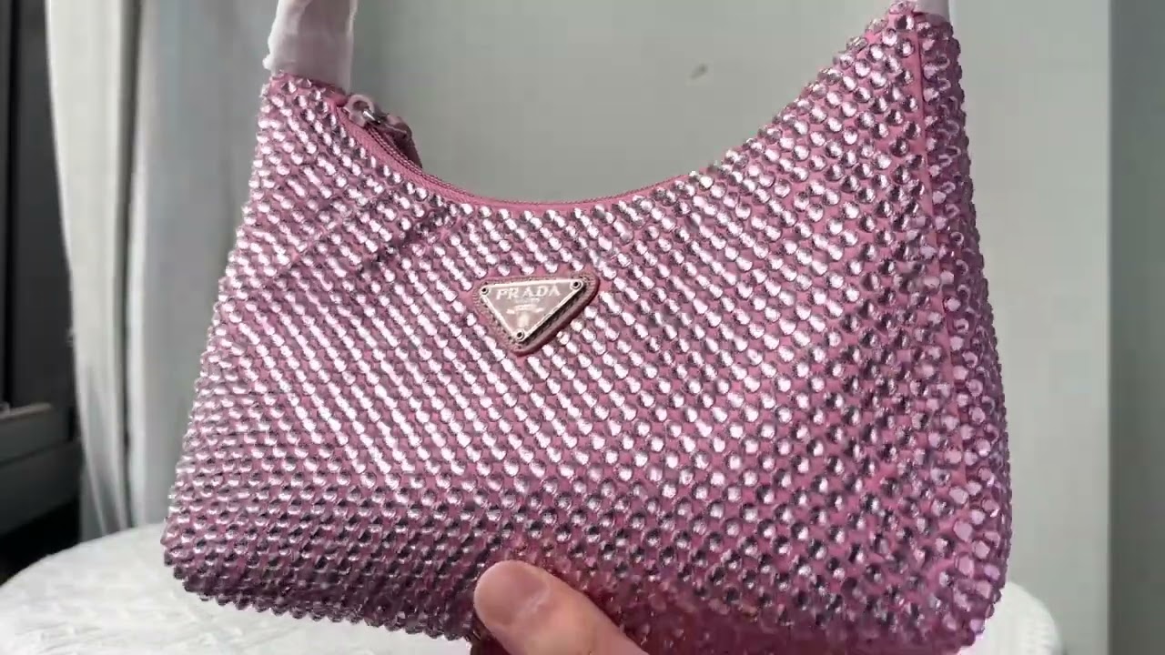 Prada Satin Bag With Crystals (Pink)