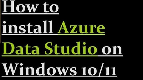 How to install azure data studio