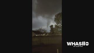 RAW: Viewer video shows funnel cloud in southern Indiana