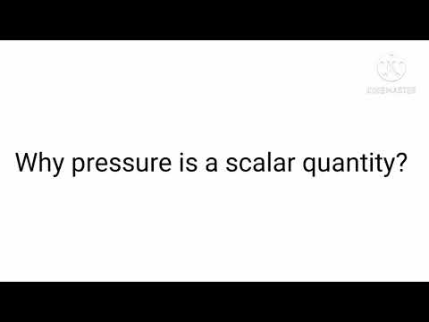 Why pressure is a scalar quantity?