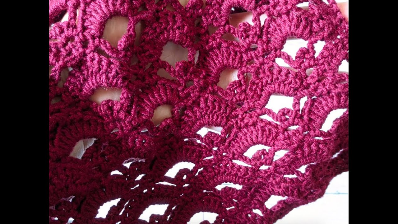 How to Crochet Lacy Fan Stitch with Picots YouTube