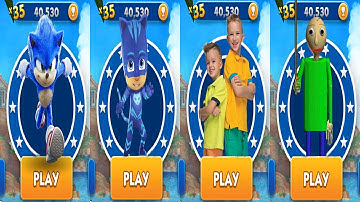 Tag with Ryan Pj Masks vs Sonic Dash Movie Sonic vs Vlad & Niki Run vs Baldi Basics Run Gameplay