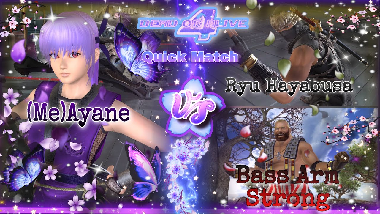 DOA4 Quick Matches (Me)Ayane Vs Ryu and Bass - YouTube