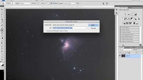 The Great Orion Nebula: processing astrophotography using photoshop part 1