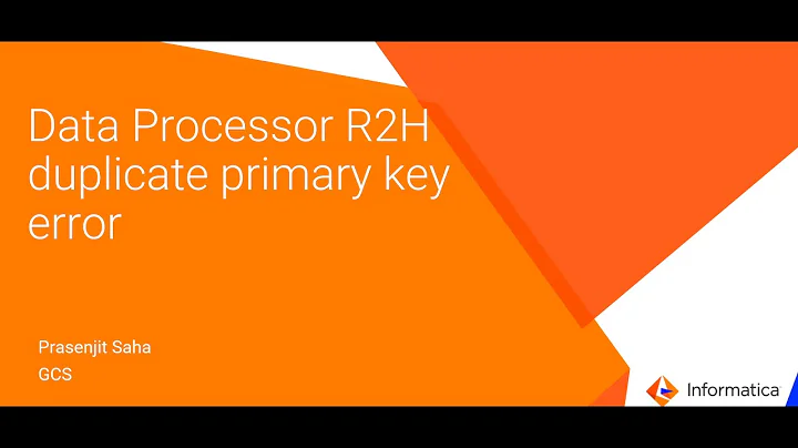 Data Processor R2H Primary Key Error